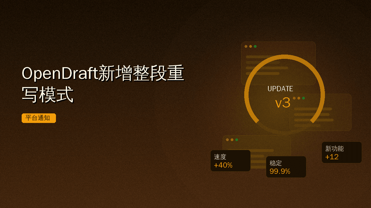 OpenDraft新增整段重写模式