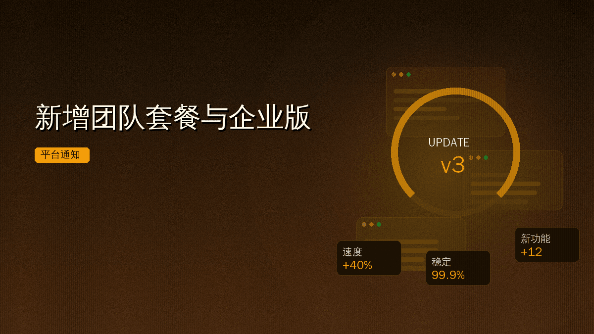 新增团队套餐与企业版